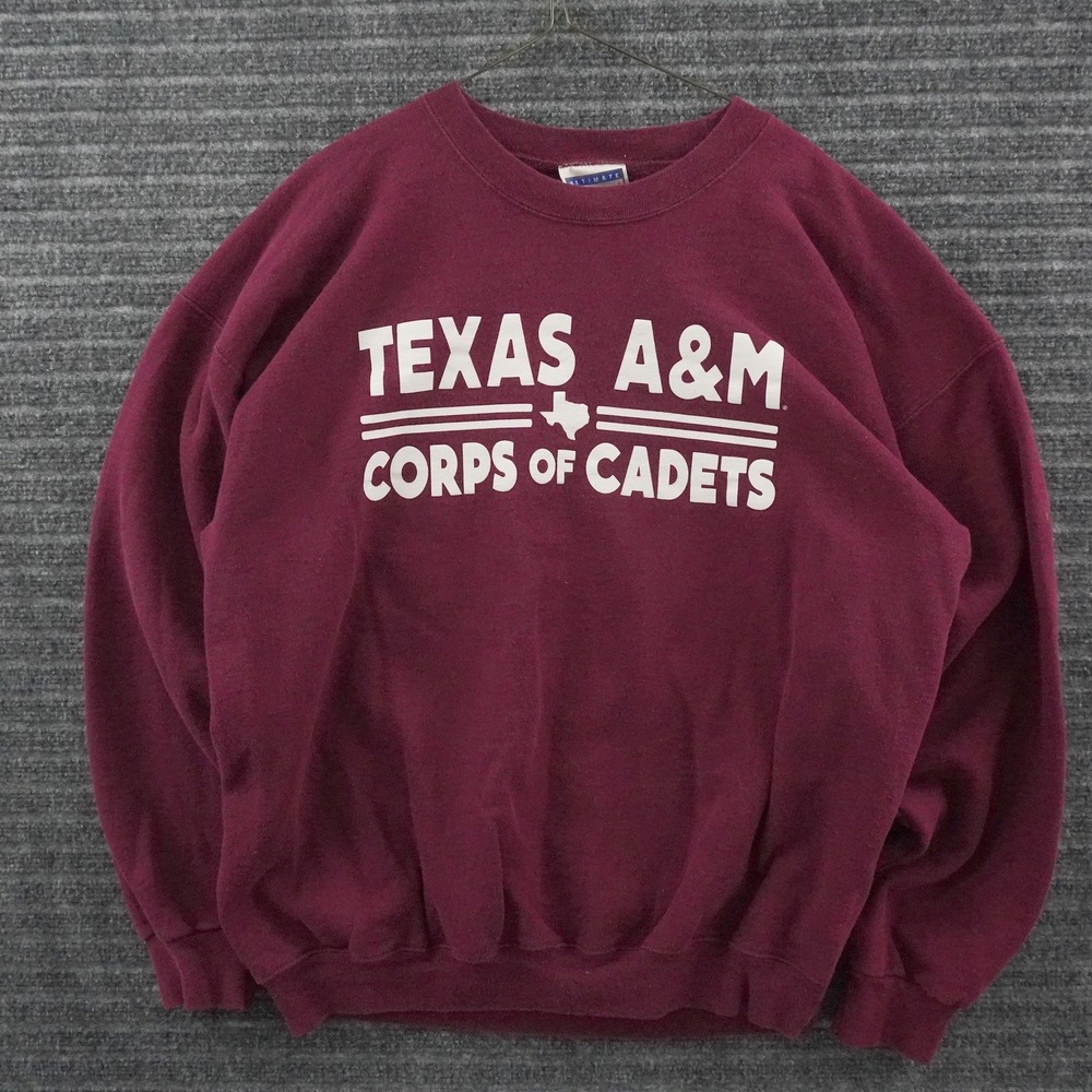 Vintage 90s Hanes Texas A&M Corps of Cadets Sweatshirt Mens L Maroon Pullover
